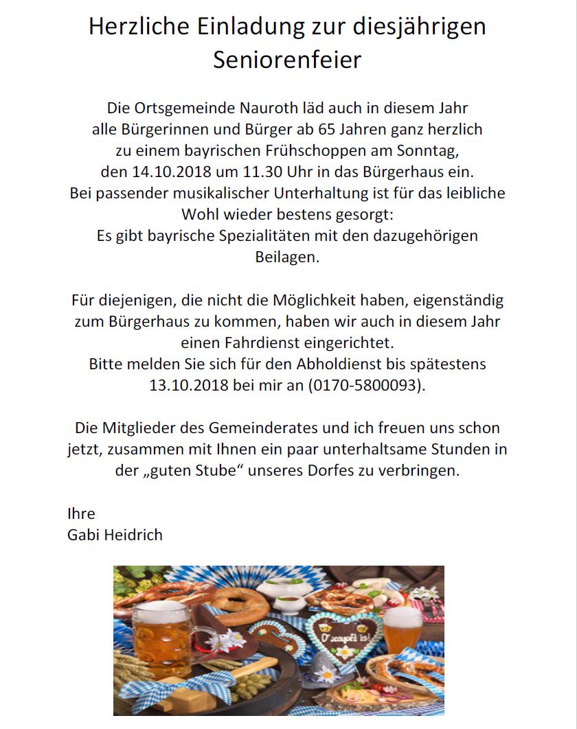 Seniorenfeier Einladung