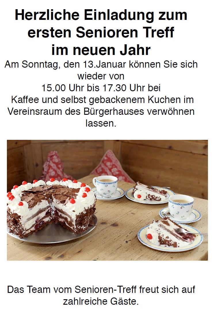 Seniorentreff im Januar