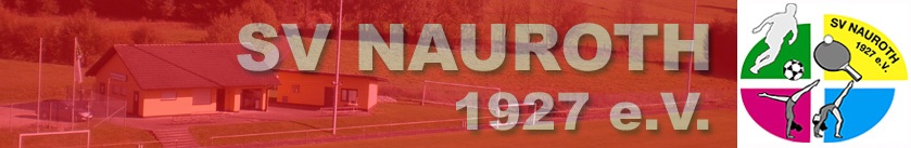 Rasensportanlage und Logo des Sportvereins Nauroth 1927 e.V.