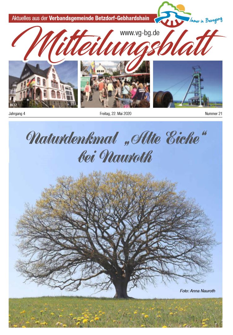 Titelbild Mitteilungsblatt Verbandsgemeinde Betzdorf-Gebhardshain